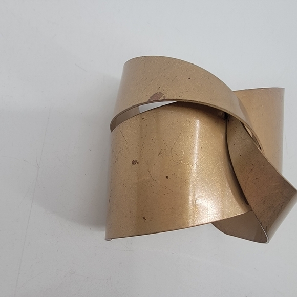 Retro Vintage 80s Gold Metal Arm Cuff Boho Minimalist Festival Goddess Bracelet - Picture 15 of 16